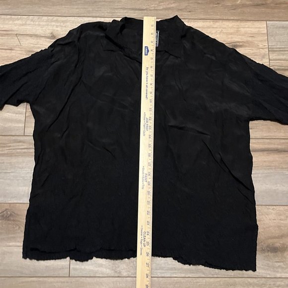 Johnny Was Antik Lace Collared Blouse SZ Small Long Sleeve Embroidered Black - Picture 6 of 14